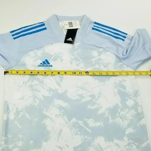 Adidas Small Primeblue Men's Pale Blue Short Sleeve Logo Jersey CON20 JSY PB - Picture 2 of 11